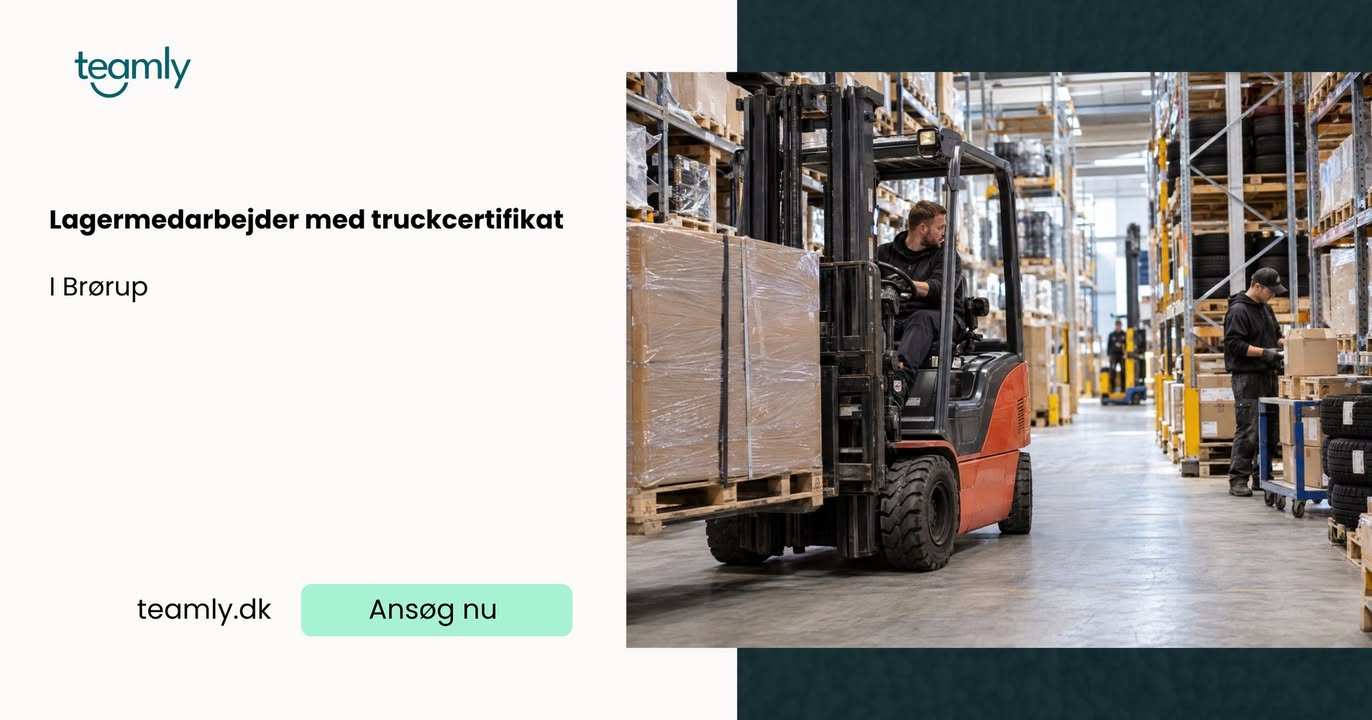Warehouse workers with forklift certificate wanted in Brørup